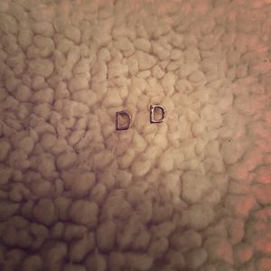 “D” Initial Post earrings
